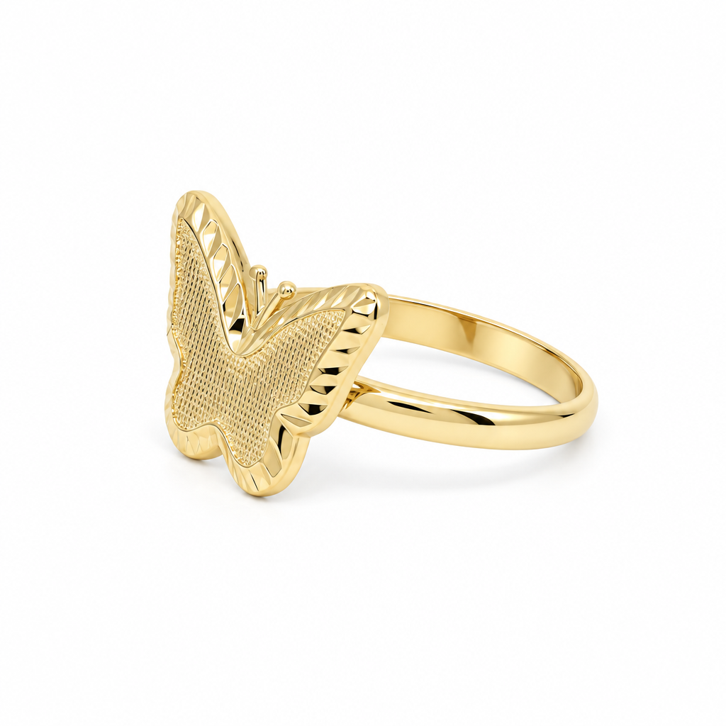 14K Yellow Gold Butterfly Women's Ring / Size: 9 / Weight: 2 GR / DQWR4BF
