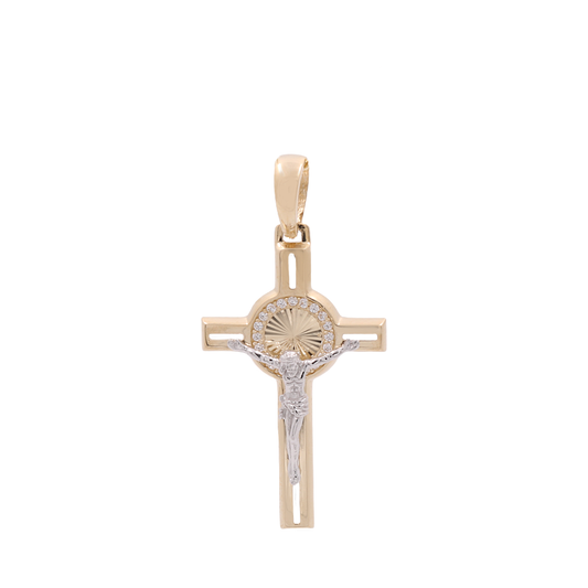 14K Yellow & White Gold Jesus on the Cross Pendant / ISPDTT4CRS-4