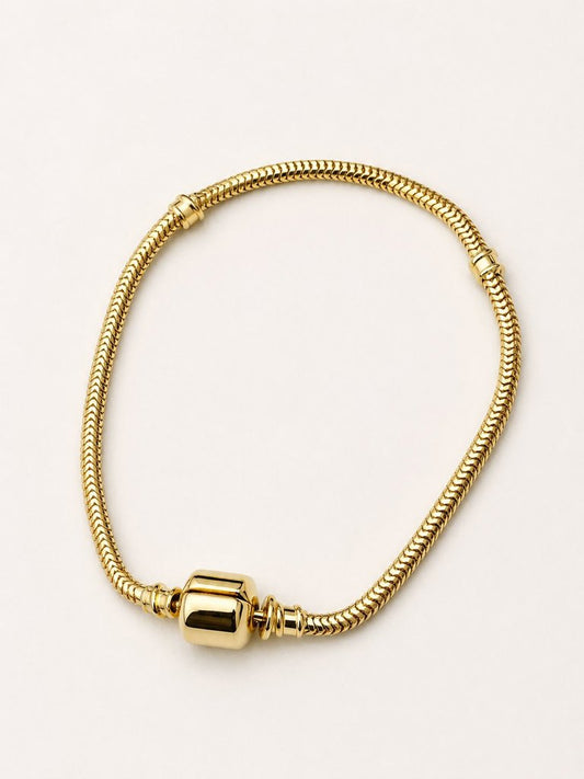 14K Yellow Gold Fashion Woman's Bracelet For Charms / Size: 7" / Weight: 7.3gr / 1760-7