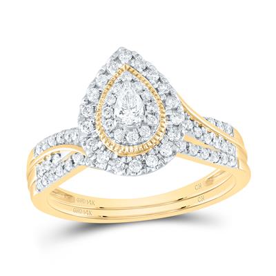 14K Dia Yellow Gold Women's Bridal Set / Size: sz7 / Stone: 1/2ctw