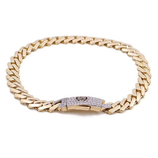 14K Yellow Gold Monaco Edge Bracelet / Stone: Cz / Size: 6mm 7.5" / Weight: 7.2gr / 301-61065-6.5mm.7.5"