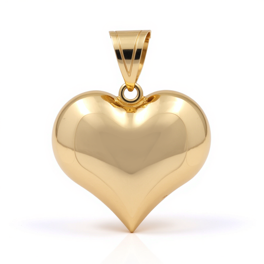 10K Yellow Gold Heart Pendant with Design / Weight: 3.9 GR / P20P-10