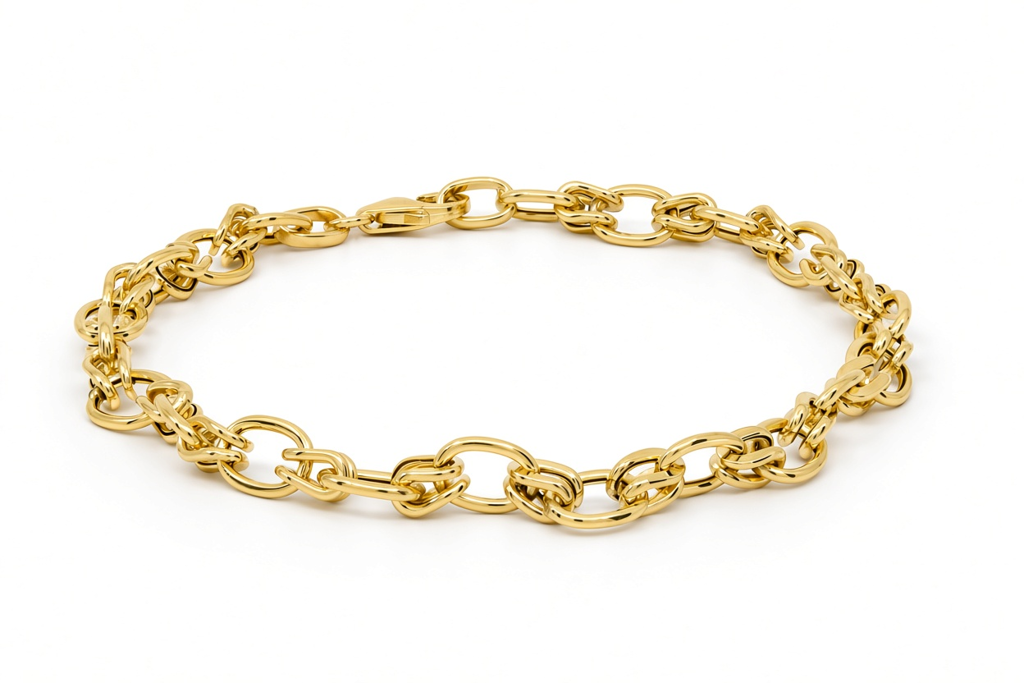 10K Yellow Gold Semisolid Italian Link Bracelet / Size: 7.5" / Weight: 3.3 GR / 110MR671BR