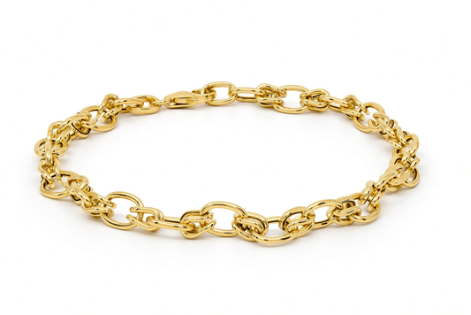 10K Yellow Gold Semisolid Italian Link Bracelet / Size: 7.5" / Weight: 3.3 GR / 110MR671BR