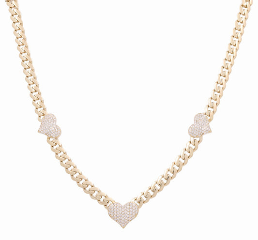10K Yellow Gold Monaco Women's Necklace with Heart / CZ / Size: 18"/ Weight: 26.1 GR / DONK0MONHR