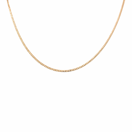14K Yellow Gold Baby Curb Chain / Size: 2mm 16" / Weight: 2.8 GR  / CSCH4CB2-16