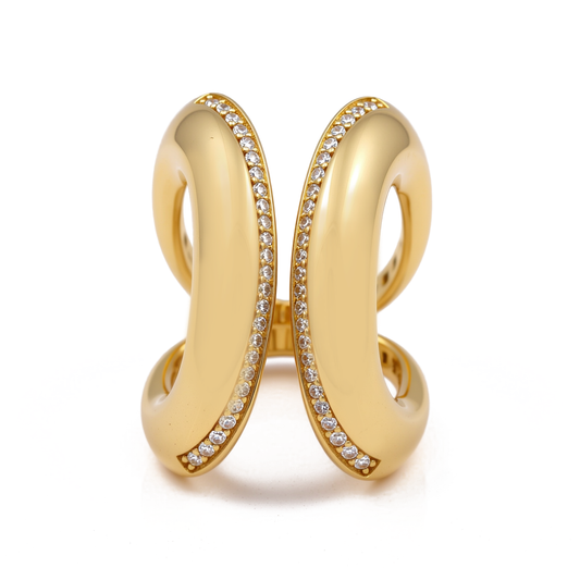 10K Yellow Gold Fashion Women's Ring with Cz / Size: 7.5 / Weight: 6 GR / Y24-1077