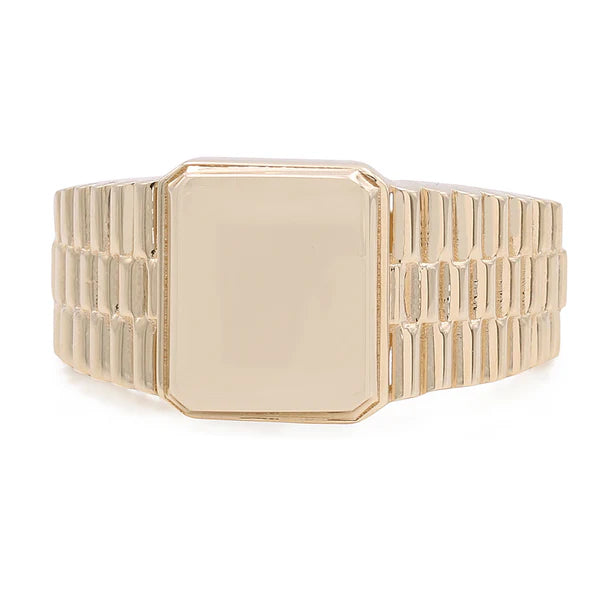 10K Yellow Gold Fashion Men's Shape Ring / Size: 12 / Weight: 3.4gr / DQMR0FS-8