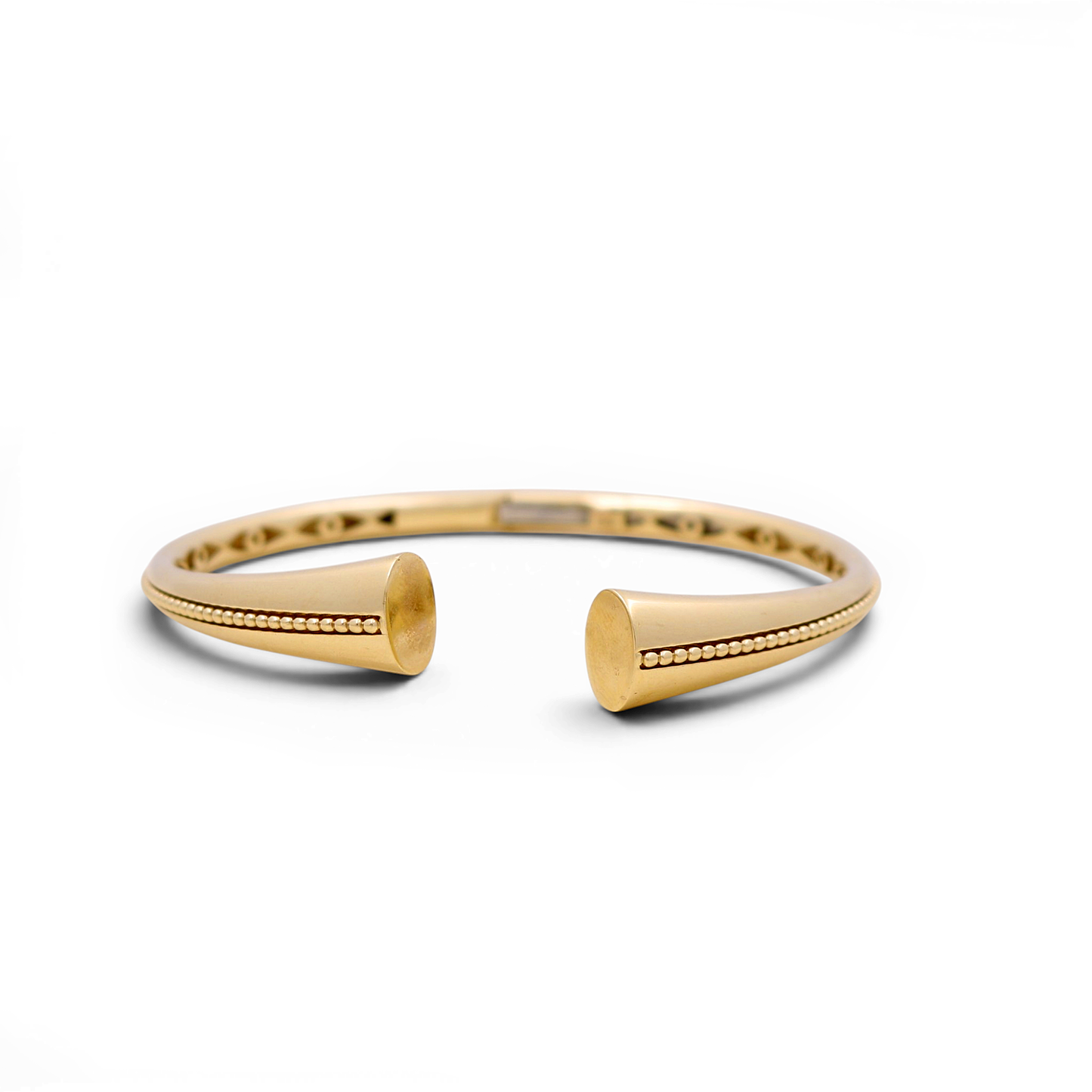 14K Yellow Gold SemiSolid Fashion Bangle Bracelet / Weight: 14.1 GR