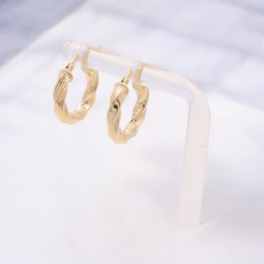 14K Yellow Gold Women’s Hoop Earrings / Size: 5MM x 14MM / CSEH4TR5X14