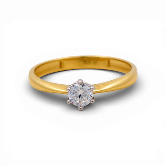 10K Yellow Gold Women's Engagement Ring / Stone: Cz / Size: 7.5 / Weight: 1.3 GR