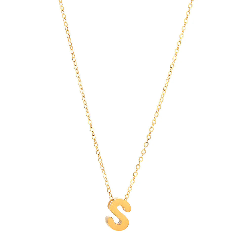 14K Yellow Gold Initial S Necklaces / Size: 18" / INIT.S-88C