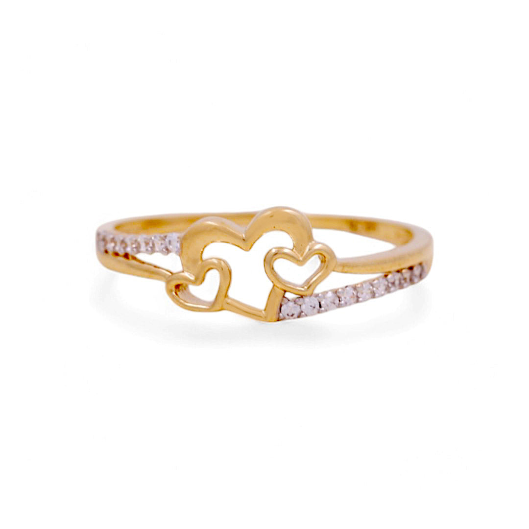 14K Yellow Gold Woman’s Heart Ring / Stone: CZ / Size: 6.5 / Weight: 1.2 GR / IEEWR4HR