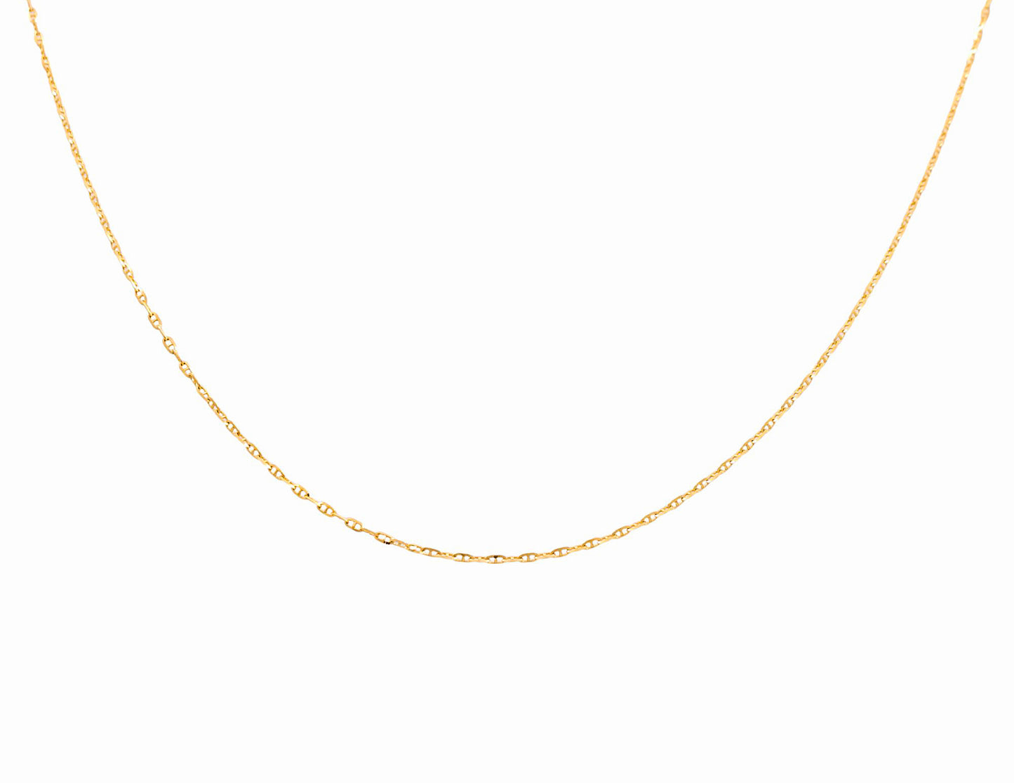 14K Yellow Gold Italian Mariner Chain / Size: 1mm 16" / Weight: 1.7 GR / 655-10151