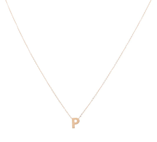 14K Yellow Gold Initial P Necklace / Size: 18"