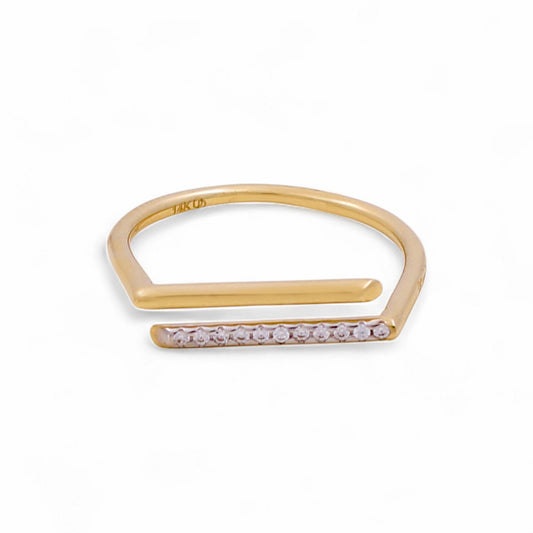 14K Yellow Gold Fashion Women's Ring with Cz / Size: 7.5 / Weight: 1.7 GR / KEEWR4FS-1