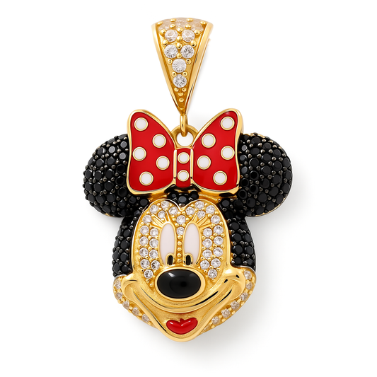 10K Yellow Gold Minnie's Pendant with Cz / Weight: 3.4 GR / P26P-298