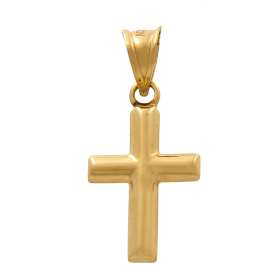 14K Yellow Gold Plain Cross Pendant / Weight: 0.5 GR