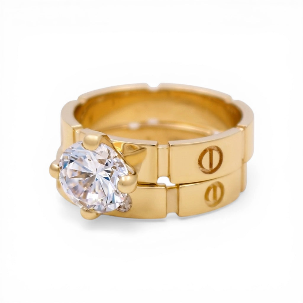 10K Yellow Gold CT Women’s Bridal Set / Stone: Cz / Size: 8 / Weight: 8 GR / CLBWR0BSCT
