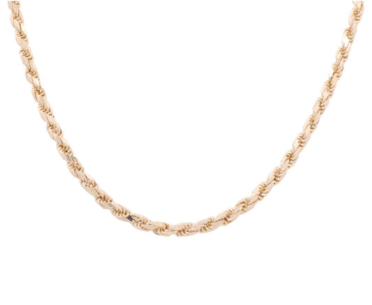 14K Yellow Gold Semisolid Rope Chain / Size: 5mm x 20” / Weight: 26.0 GR / CSCH4RP