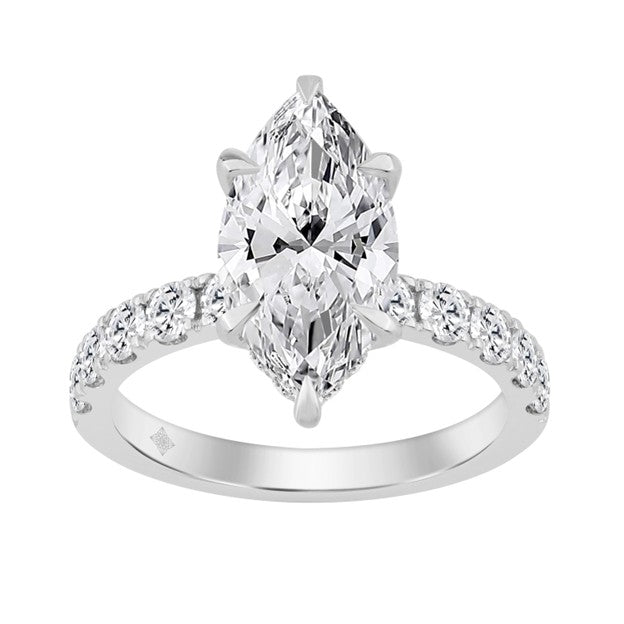 14K White Gold Lab Diamond Women's Engagement Ring / Size: 7 / Stone: 4.00 Ct  / 143530W