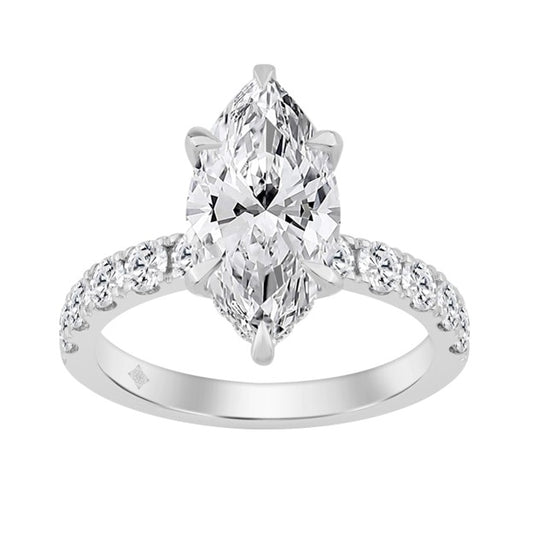14K White Gold Lab Diamond Women's Engagement Ring / Size: 7 / Stone: 4.00 Ct  / 143530W