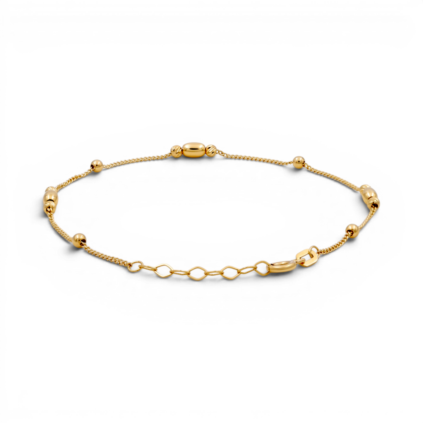 10K Yellow Gold Fashion Link Bracelet with Balls / Size: 7” / Weight: 1.2 GR / DQWB0BLL-4