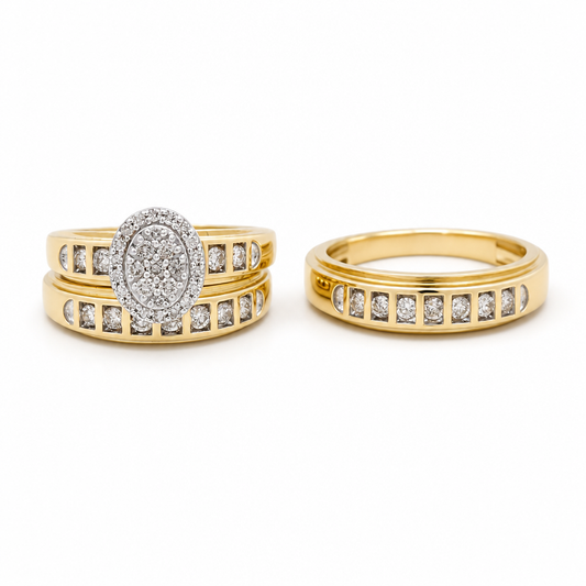 10K Yellow Gold Diamond Trio Set Ring / Stone: 1.00CT Dia / Size: 7 & 10 / 285800Y
