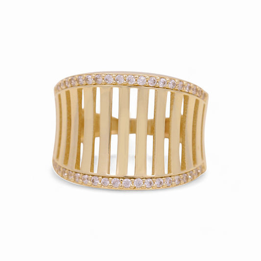 14K Yellow Gold Fashion Women's Ring with White Cz / Size: 7 / Weight: 3.2 GR / Y23-116