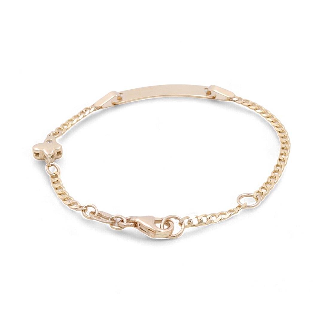 14K Yellow Gold Kids Bracelet with Butterfly / Size: 5.5” / CZ / Weight: 2.1 GR / CSBB4BT