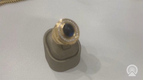 14K Yellow Gold RD Fashion Men’s Ring with Blue and White Cz / Size 11 / Weight: 16 GR / COMR4FS-80