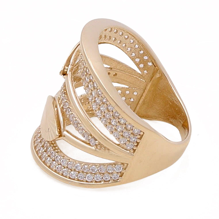 Anillo de moda para mujer en oro amarillo de 14 quilates / CZ / Peso: 6,0 gr / COWR4FS-100