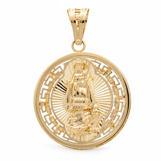 14K Yellow Gold Virgen de la Caridad Medal Pendant / Weight: 6.0 GR