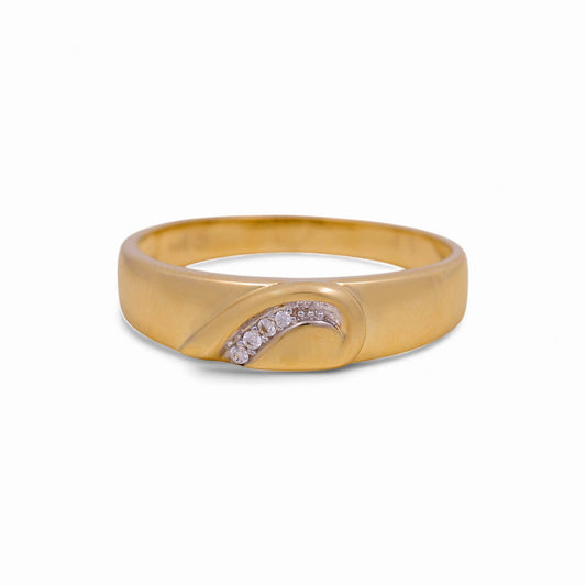14K Yellow Gold Men’s Wedding Band / Stone: Cz / Size:10 / Weight: 3.2 GR / KEEMWB4BS-15