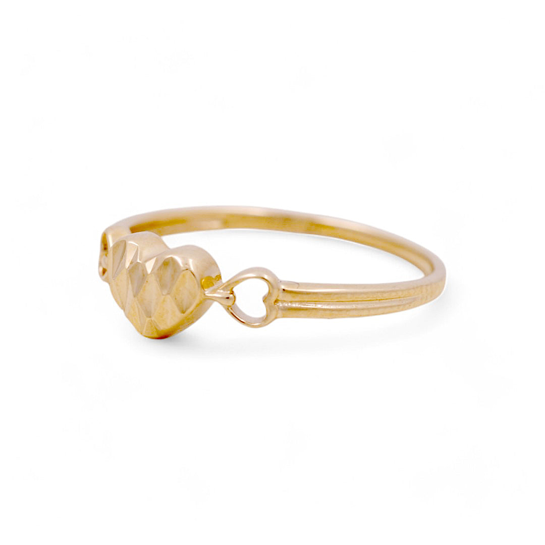 14K Yellow Gold Woman’s Heart Ring / Size: 6.5 / Weight: 1.3 GR / IEEWR4HR-2