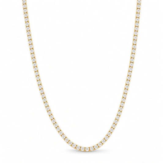 14K Yellow Gold Fashion Women's Tennis Necklace with Cz / Size: 16" / Weight: 5.8 GR / CONK4TN
