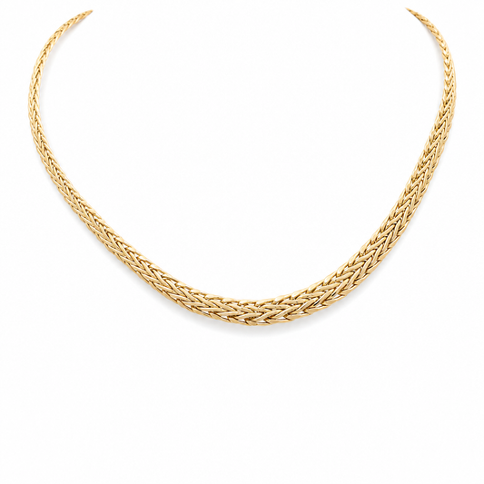 14K Yellow Gold Fancy Link Women's Necklace / Size: 17" / Weight: 13.4 GR