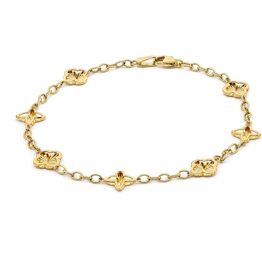 14K Yellow Gold Fashion Women's Bracelet  / Size: 7'' / Weight: 2.6 GR / CXWB4FS-7