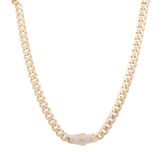 10K Yellow Gold Monaco Semisolid Chain / Stone: Cz / Size: 9mm 20" / Weight: 29.4 GR / COCH0MON9-20