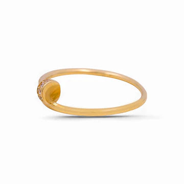 14K Yellow Gold Nail Women's Ring / Stone: Cz / Size: 7 / Weight: 1.2 GR / Y25-1368