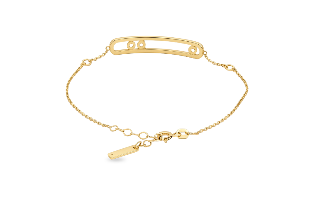 10K Yellow Gold Fashion MK Women's Bracelet with Cz / Size: 7.5" / Weight: 3.2 GR / DQWB0FS-11