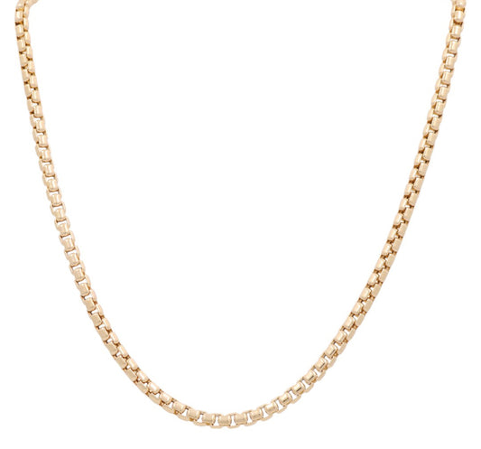 14K Yellow Gold Italian Box Link Chain / Size: 5mm 24” / Weight: 37.5 GR / 374.10050-24