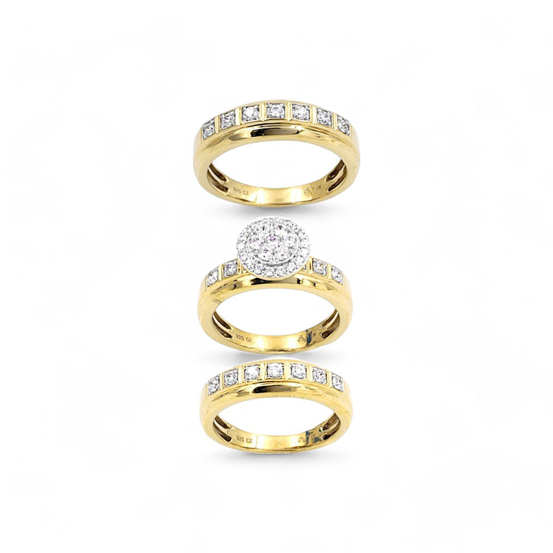 10K Yellow Gold Diamond Trio Set Ring / Stone: 1.00CT / Size: 6.5 y 9.5 / 286871Y