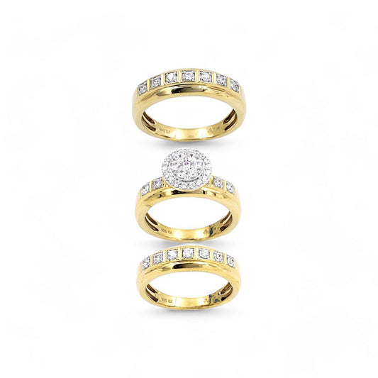 10K Yellow Gold Diamond Trio Set Ring / Stone: 1.00CT / Size: 6.5 y 9.5 / 286871Y