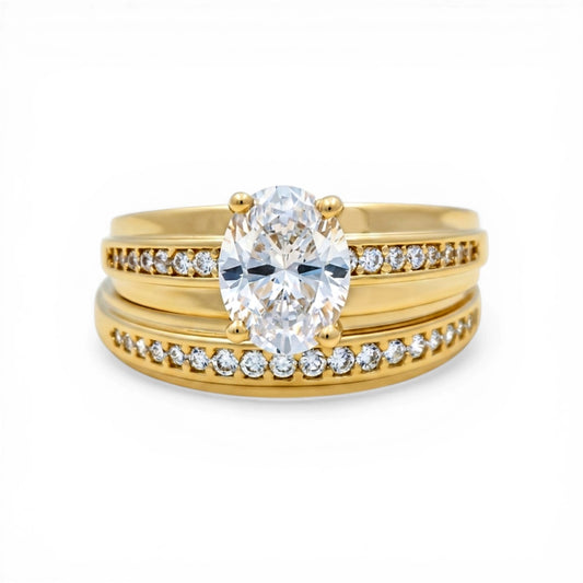 10K Yellow Gold Women’s Bridal Set / Stone: Cz / Size: 8 / Weight: 6.6 GR