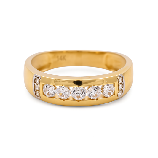 14K Yellow Gold Men’s Wedding Band / Stone: Cz / Size: 10.5 / Weight: 3.9 GR / CEEMWB4BS-30