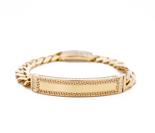 10K Yellow Gold Monaco ID Bracelet / CZ / Size: 9mm 8" / Weight: 14.8 GR / DCAMB0MONID9-8