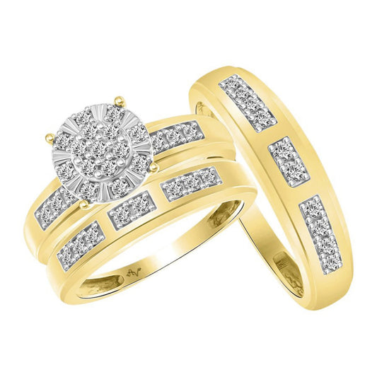 10K Yellow Gold Diamond Trio Set Ring/ Stone: 0.50CT / Size: 7 y 10 / 280340Y