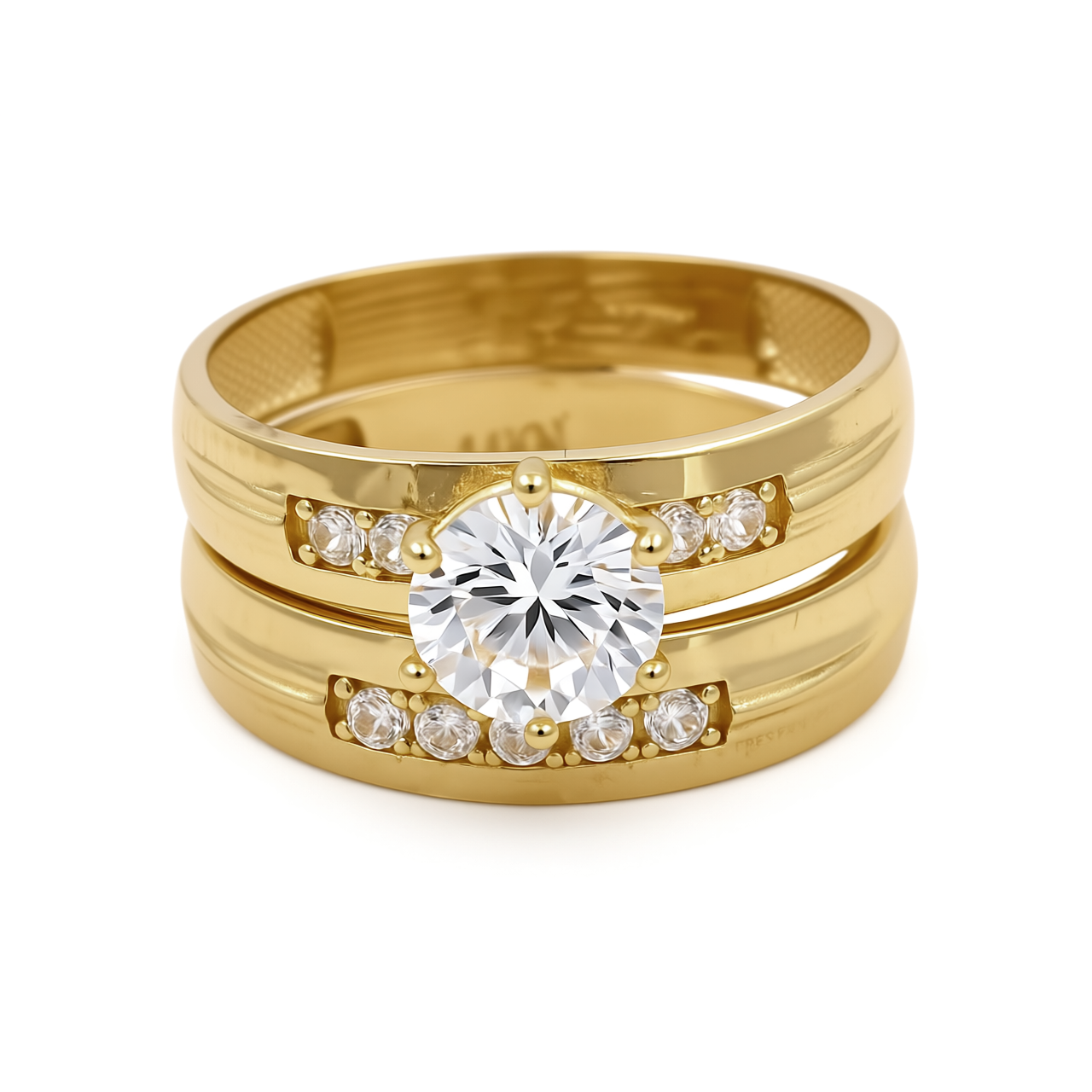 14K Yellow Gold Women’s Bridal Set / Stone: Cz / Size: 7.5 / Weight: 4 GR / DEEWR4BS-8