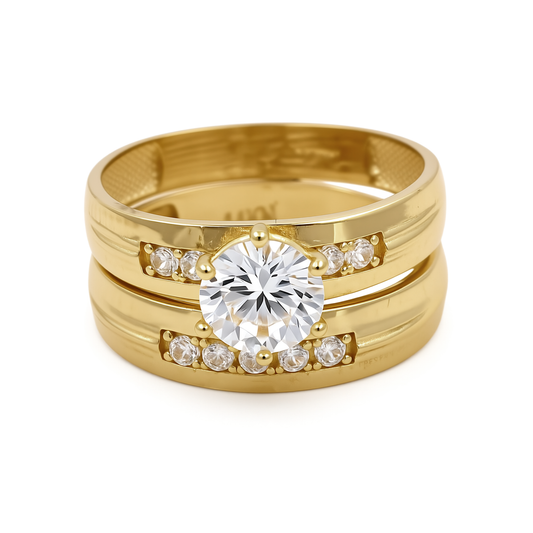 14K Yellow Gold Women’s Bridal Set / Stone: Cz / Size: 7.5 / Weight: 4 GR / DEEWR4BS-8